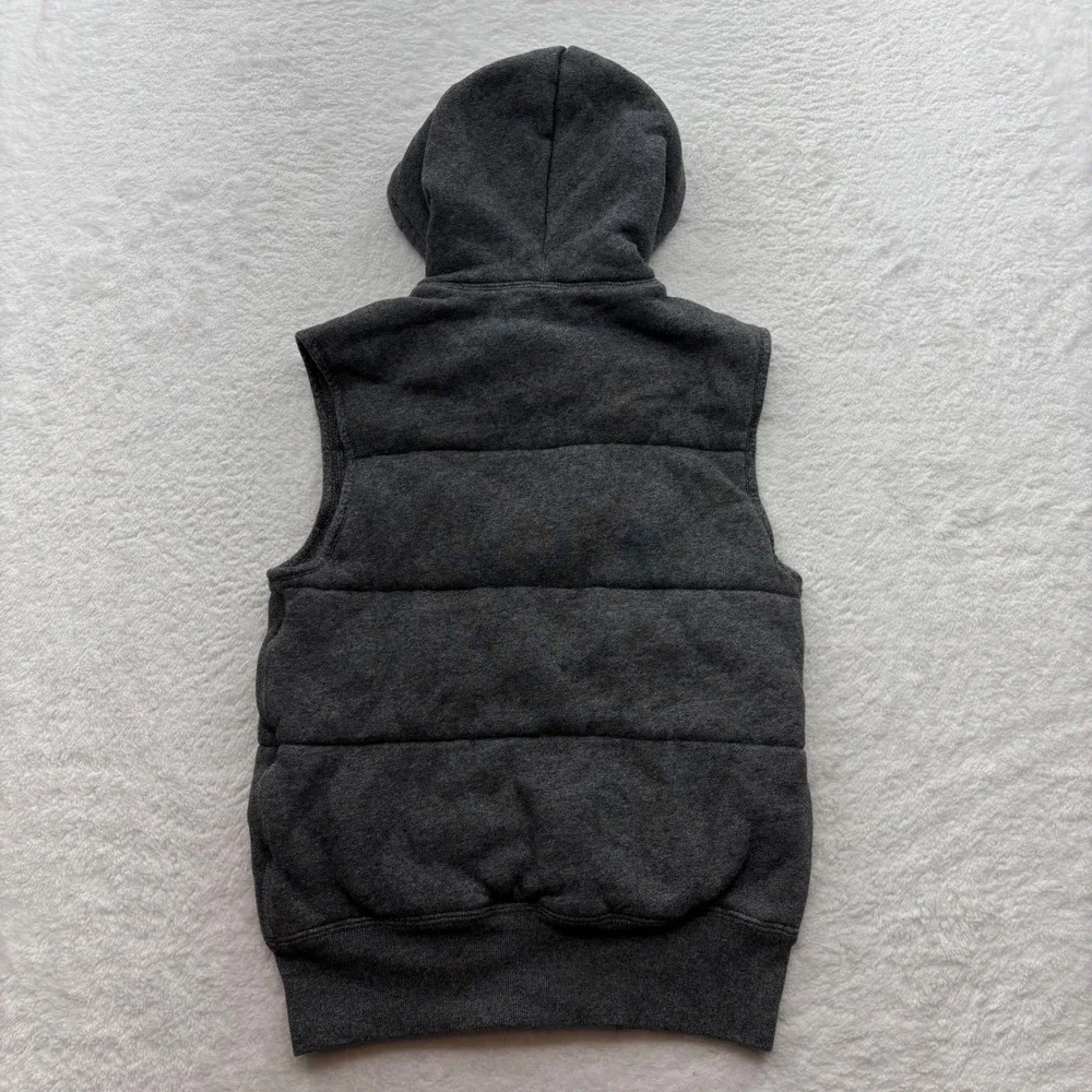 Polo Ralph Lauren Mens XS Gray Quilted Hooded Puffer Vest Zip Up Sleeveless